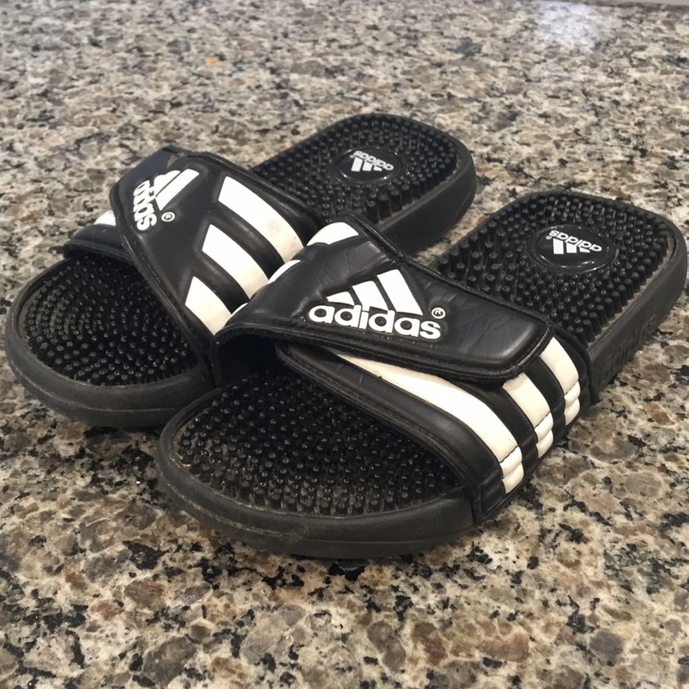 Adidas Kids Slide Sandals - Black & white